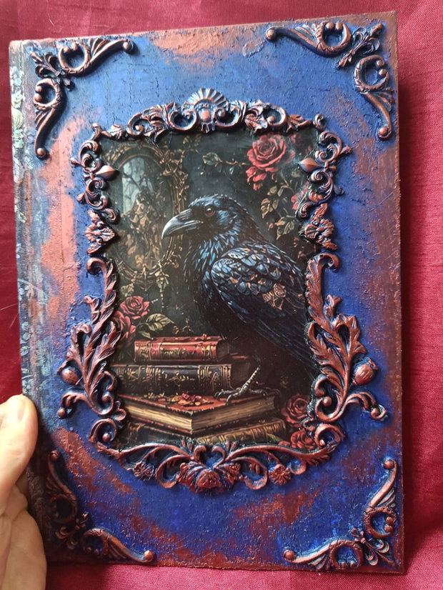 Jurnal handmade B5 cu corb, stil gotic victorian