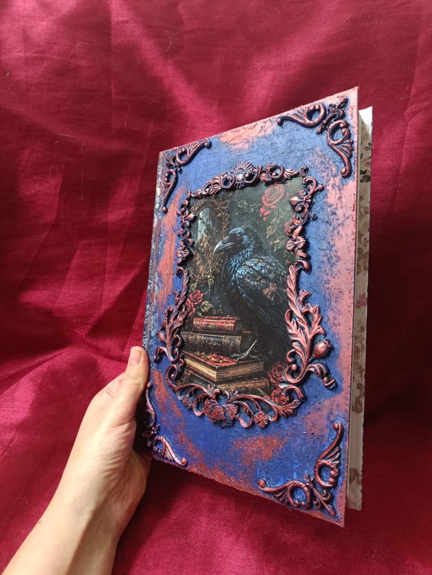 Jurnal handmade B5 cu corb, stil gotic victorian