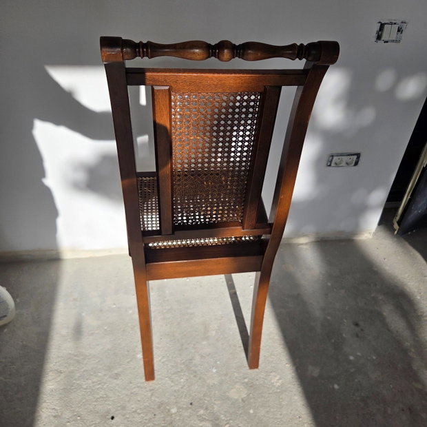 Scaun Vintage Italian MOD. DEPOSITATO - Ratan Vienez Original, Lemn Masiv