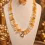 Set colier și cercei din gherute de citrin,toho,inox~A TOUCH OF SUNSHINE~