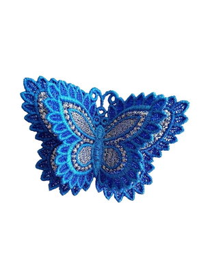 Brosa Fluture Albastru Dublu