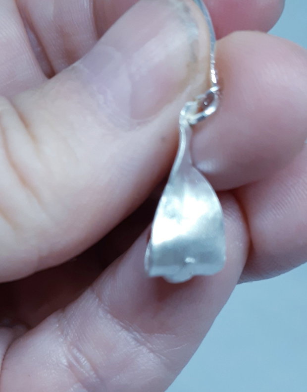 Cercei unicat din argint fin, cu design fluid si cristale Cubic Zirconia portocalii