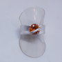Inel unicat din argint fin, cu design fluid si cristal Cubic Zirconia portocaliu