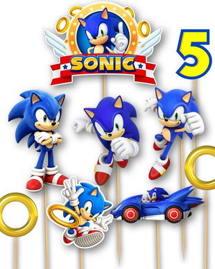 Set toppere pentru tort Sonic personalizate