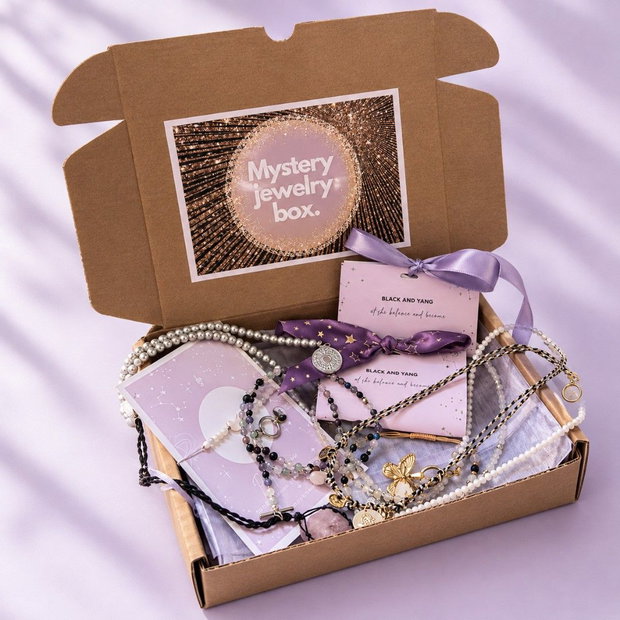 Cutie cadou surpriză Jewelry Mystery Box Bijuterii din pietre naturale și accesorii din oțel inoxidabil