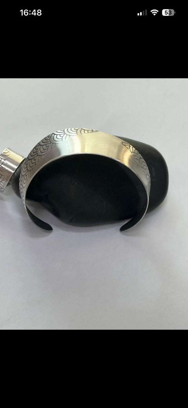 Set brățară și inel din argint 925, realizat manual model valuri