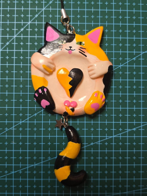 Pisicuța Calico Worry Stone, Breloc & Charm