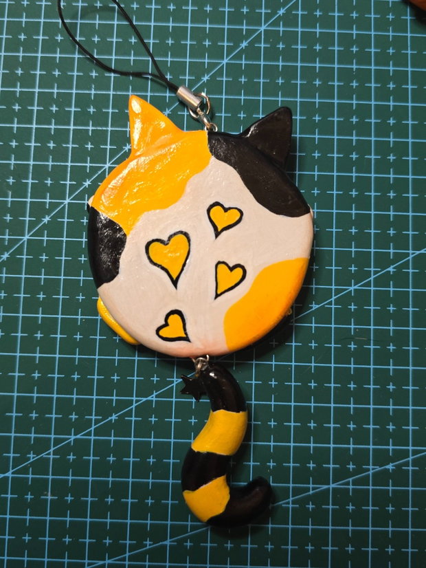 Pisicuța Calico Worry Stone, Breloc & Charm