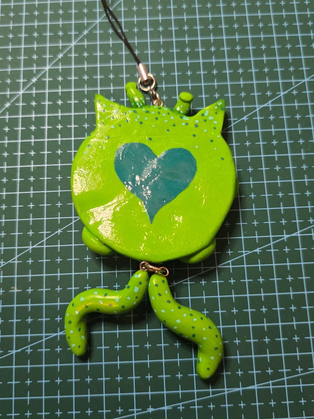 Pisica Alien  Worry Stone, Breloc & Charm