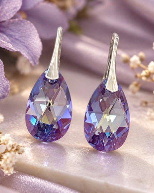 Cercei Swarovski Picătură Tanzanite Blue AB  Argint 925