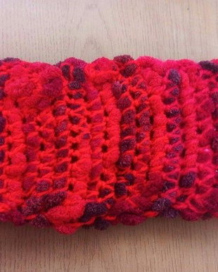 Banda bandana bentita de par crosetata rosie