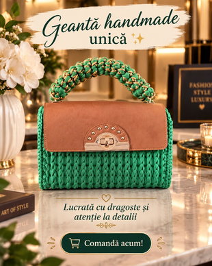 Poseta handmade crosetata+breloc gratuit