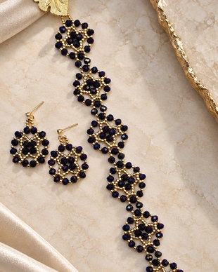 Amethyst Vine  Set handmade brățară și cercei