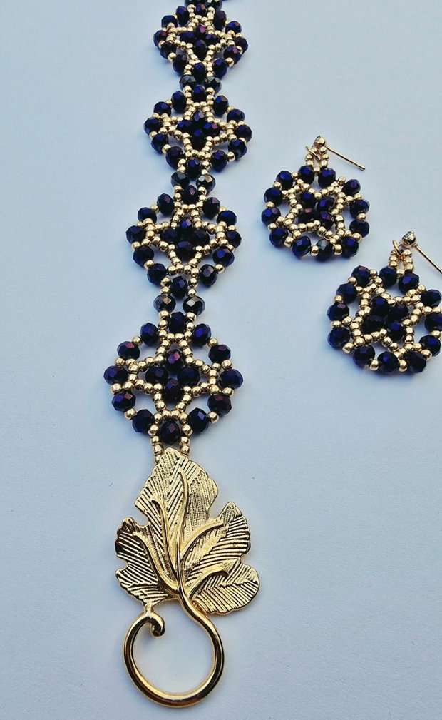 Amethyst Vine  Set handmade brățară și cercei