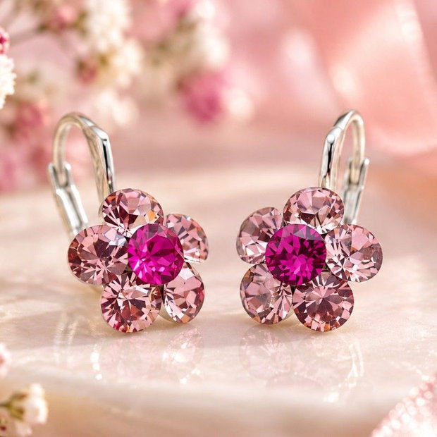 Cercei handmade Mini Floricele Argint 925