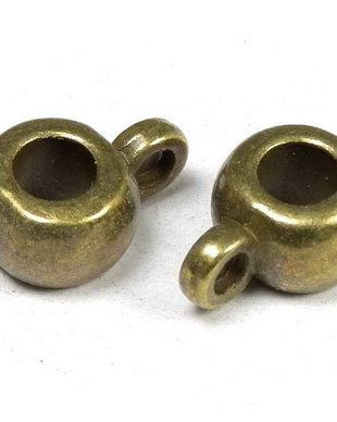 Margele din metal cu agatatoare, bronz, 8.5x6x4 mm