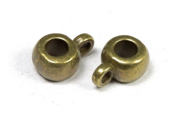 Margele din metal cu agatatoare, bronz, 8.5x6x4 mm