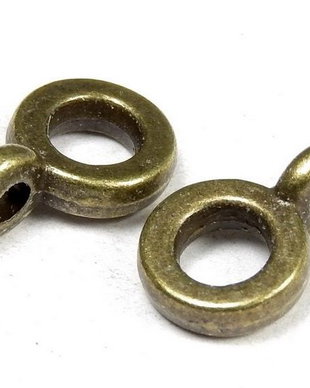 Margele din metal cu agatatoare, bronz, 6.5 mm