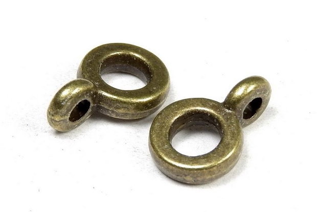 Margele din metal cu agatatoare, bronz, 6.5 mm
