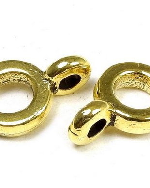 Margele din metal cu agatatoare, auriu antichizat, 6.5 mm