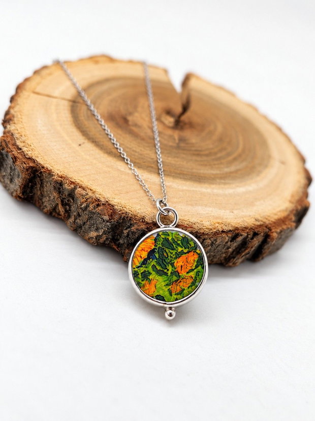 Colier  "Little Marigold" din argint si fragment de portelan