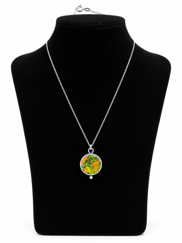 Colier  "Little Marigold" din argint si fragment de portelan