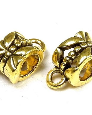 Margele din metal cu agatatoare, bronz, 11.5x6x8 mm