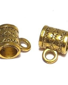 Margele din metal cu agatatoare, auriu antichizat, 10x6x8 mm