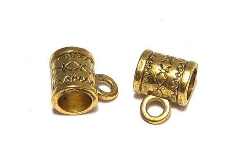 Margele din metal cu agatatoare, auriu antichizat, 10x6x8 mm