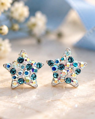 Cercei handmade cu surub forma Stea / Steluta / Star  Argint 925