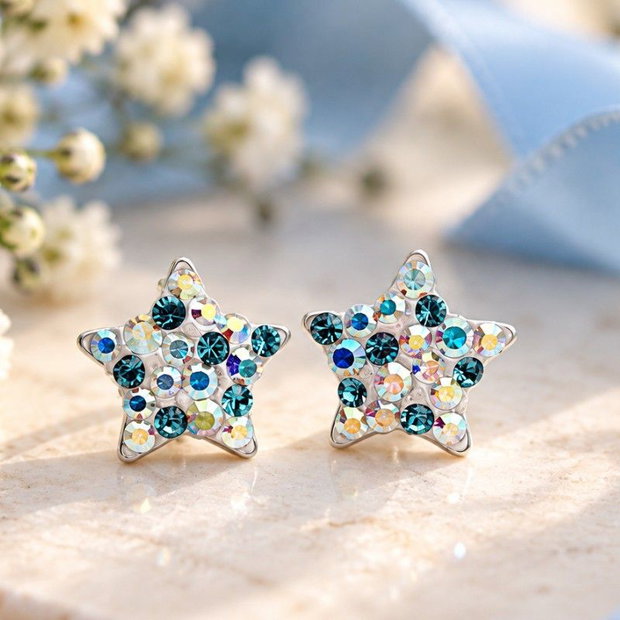 Cercei handmade cu surub forma Stea / Steluta / Star Argint 925