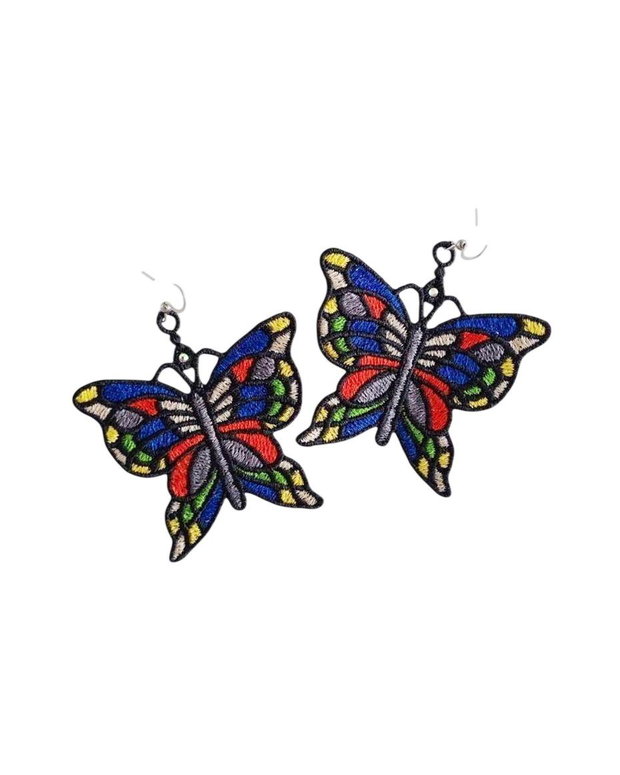 Cercei Fluturi Stained Glass Cercei Brodați