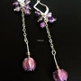 cercei ametist si orhidee lampwork