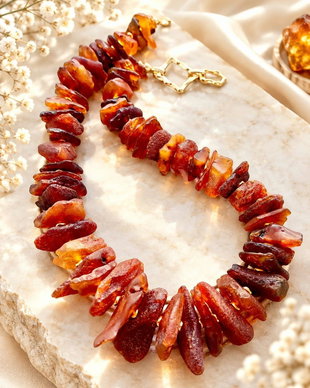 Colier CHOKER chihlimbar maroniu