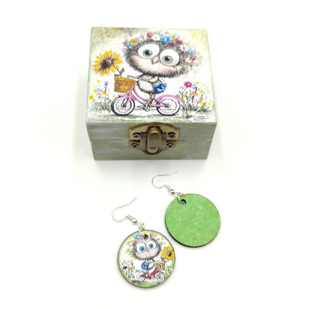 Set handmade "Bufnita pe bicicleta", 4709