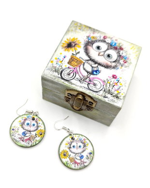 Set handmade "Bufnita pe bicicleta", 4709