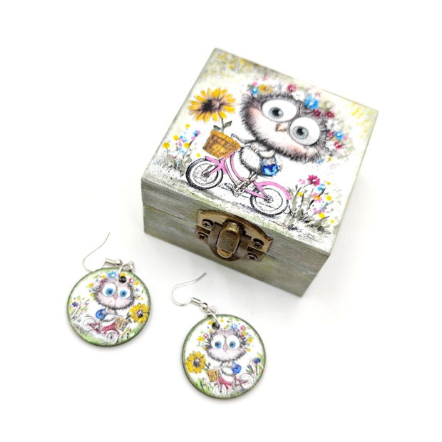 Set handmade "Bufnita pe bicicleta", 4709