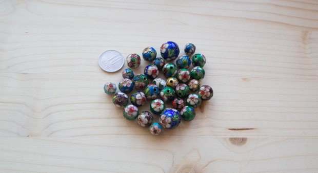 Lot mărgele metalice emailate Cloisonné