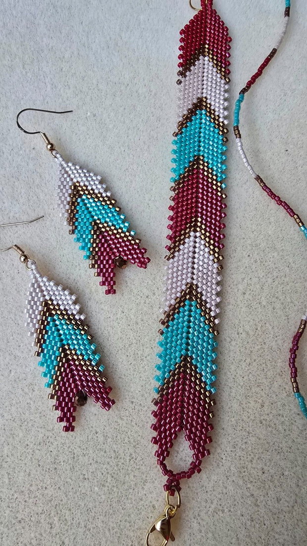 Set de bijuterii handmade Bohemian Chevron Miyuki Delica
