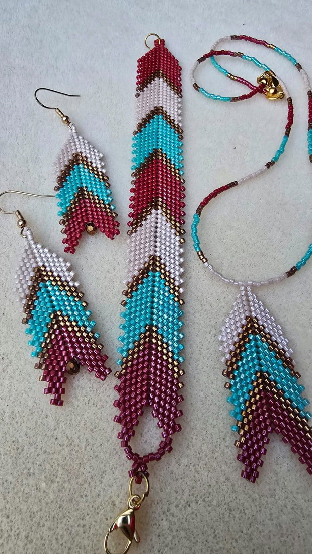 Set de bijuterii handmade Bohemian Chevron Miyuki Delica