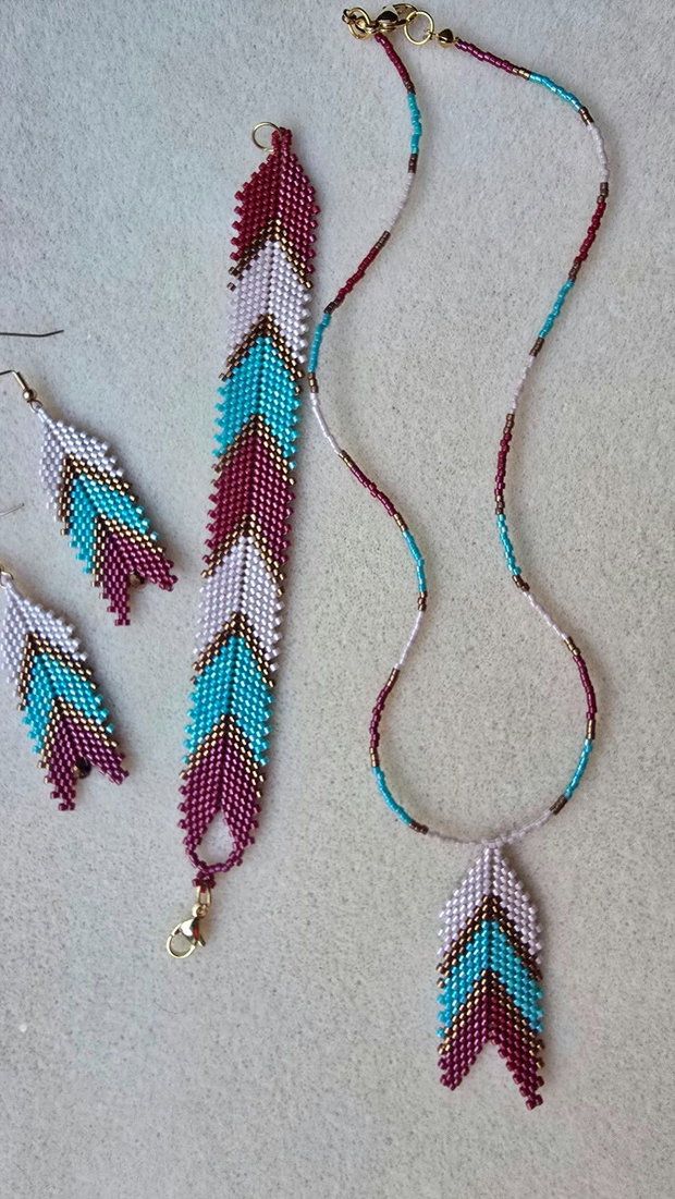 Set de bijuterii handmade Bohemian Chevron Miyuki Delica