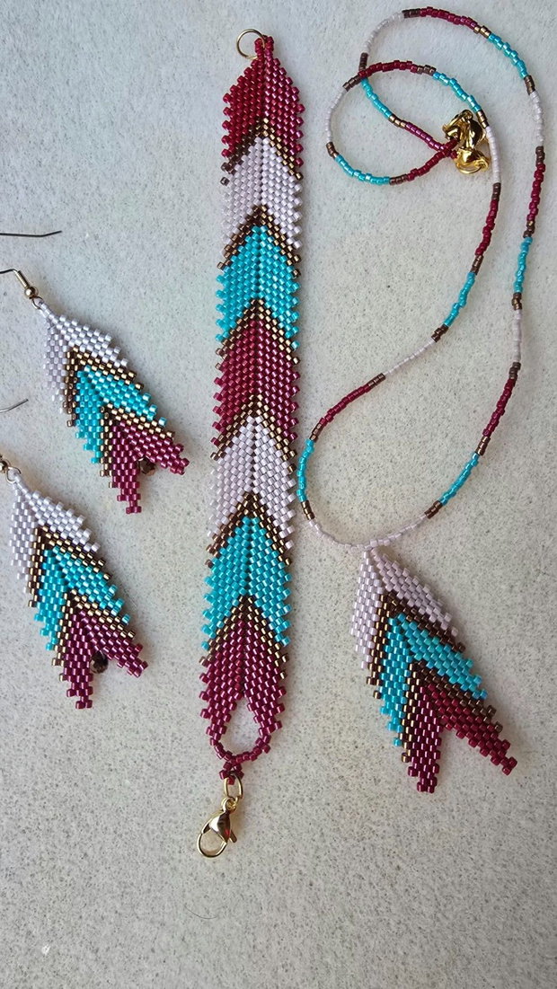 Set de bijuterii handmade Bohemian Chevron Miyuki Delica