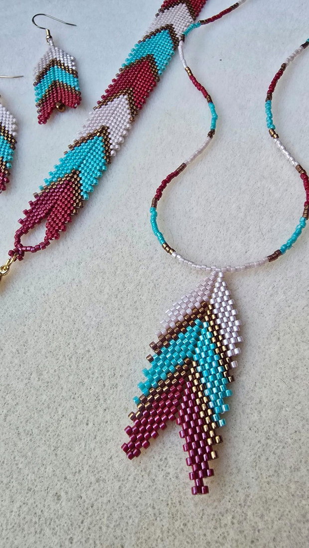 Set de bijuterii handmade Bohemian Chevron Miyuki Delica