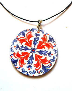 Colier lemn  cu mandala 52844