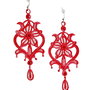 Cercei Chandelier Rosu Degrade cu Cristale