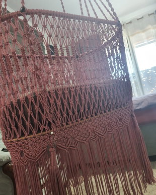 Pătuț suspendat pentru bebeluși Handmade întărit cu funie de iuta.