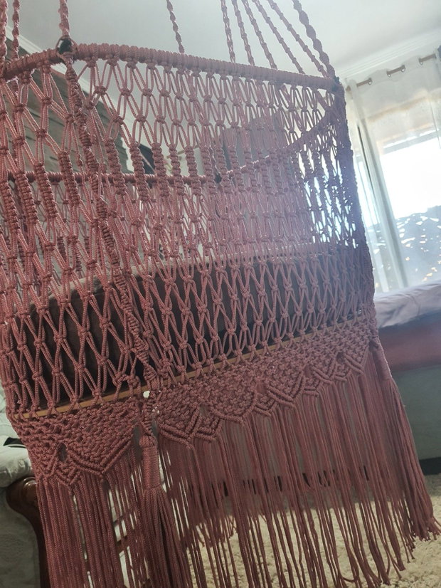 Pătuț suspendat pentru bebeluși Handmade întărit cu funie de iuta.