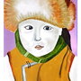 Tablou Portret  Copil Mongol în Straie Tradiționale (42x30 cm)