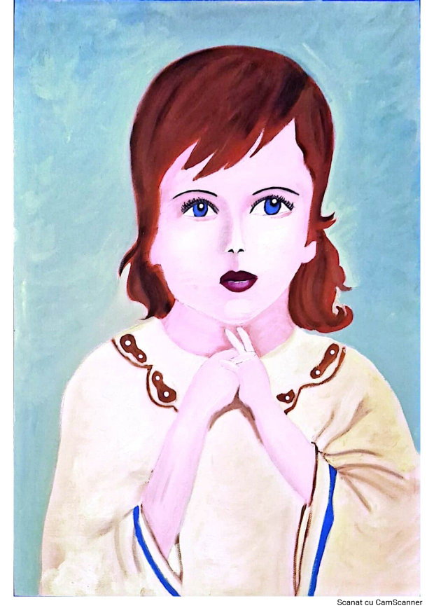 Tablou Îngeraș Înger Păzitor Rugându-se (42x30 cm)