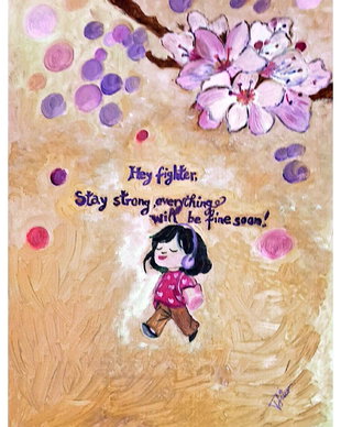 ablou Motivațional  Hey Fighter, Stay Strong (42x30 cm)